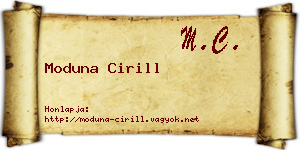 Moduna Cirill névjegykártya